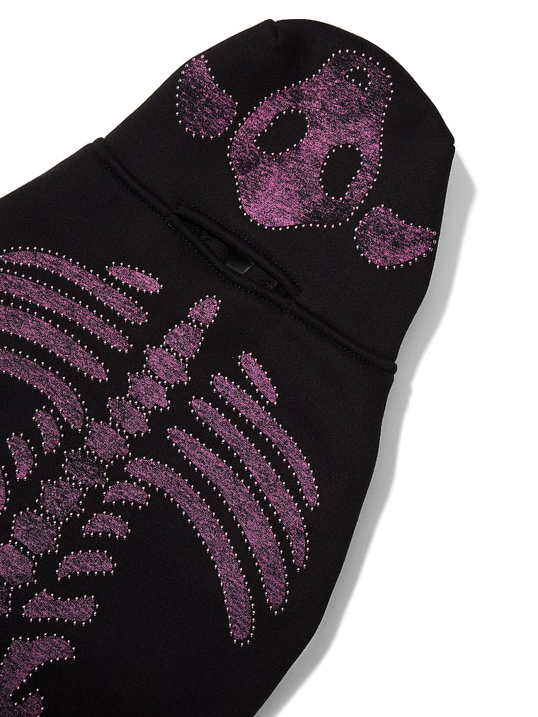PINK PINK Pup Pet Hoodie, Black with Pink Skeleton, detail, 3 of 3