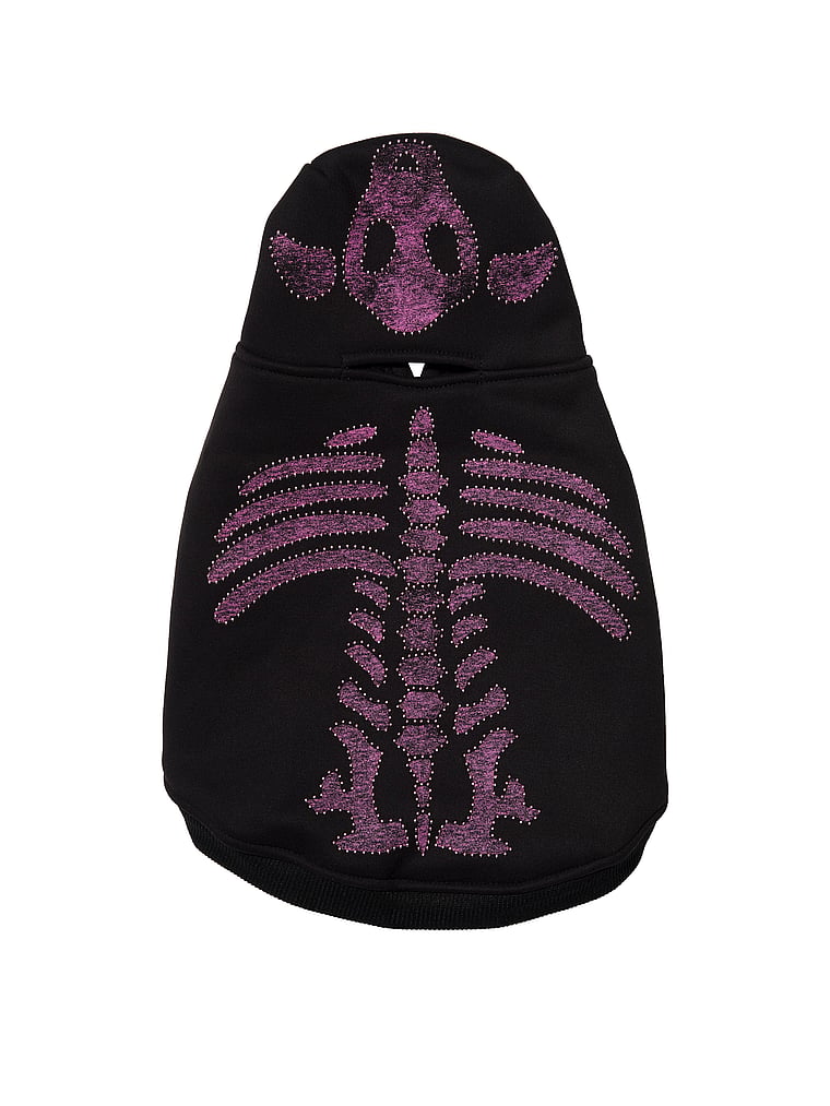 PINK PINK Pup Pet Hoodie, Black with Pink Skeleton, onModelFront, 1 of 3