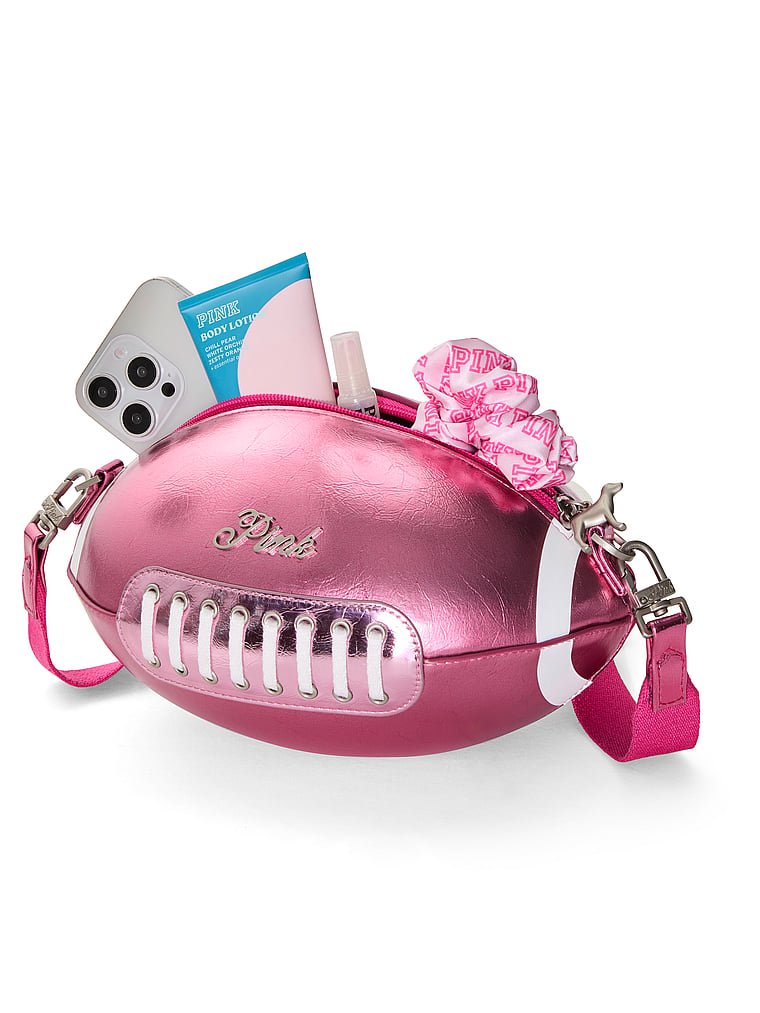 Metallic Football Crossbody Bag