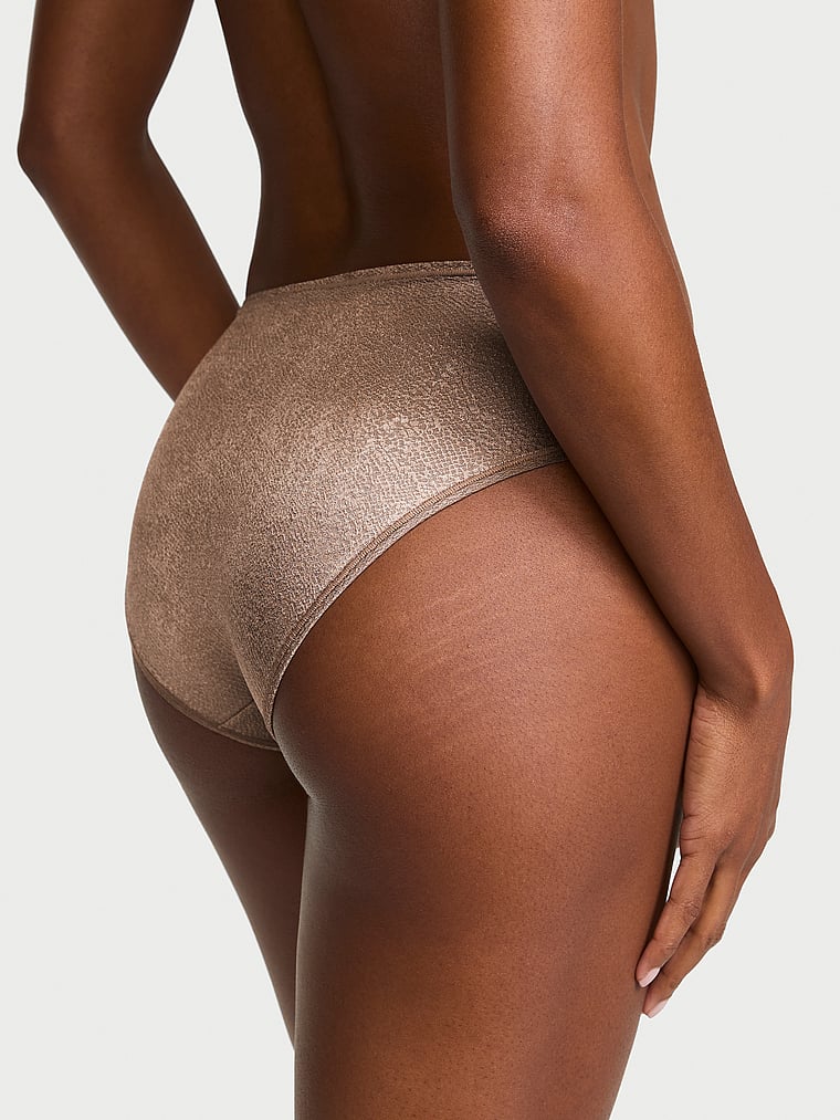 Victoria's Secret, No-Show No-Show Snake Jacquard Mid-Rise Bikini Panty, onModelBack, 2 of 4