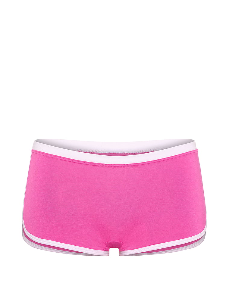 PINK Cotton Dorm Boyshort Panty, Pink, offModelFront, 3 of 3