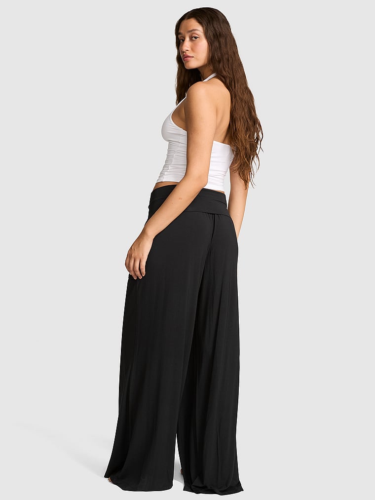 PINK 24/7 Lounge Modal Foldover Pants, onModelBack, 2 of 3