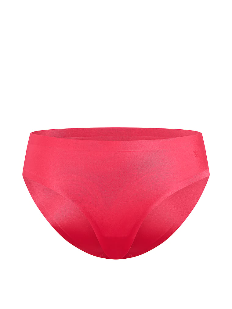 Victoria's Secret, No-Show No-Show High-Shine Mid-Rise Bikini Panty, Wild Watermelon, offModelFront, 4 of 4