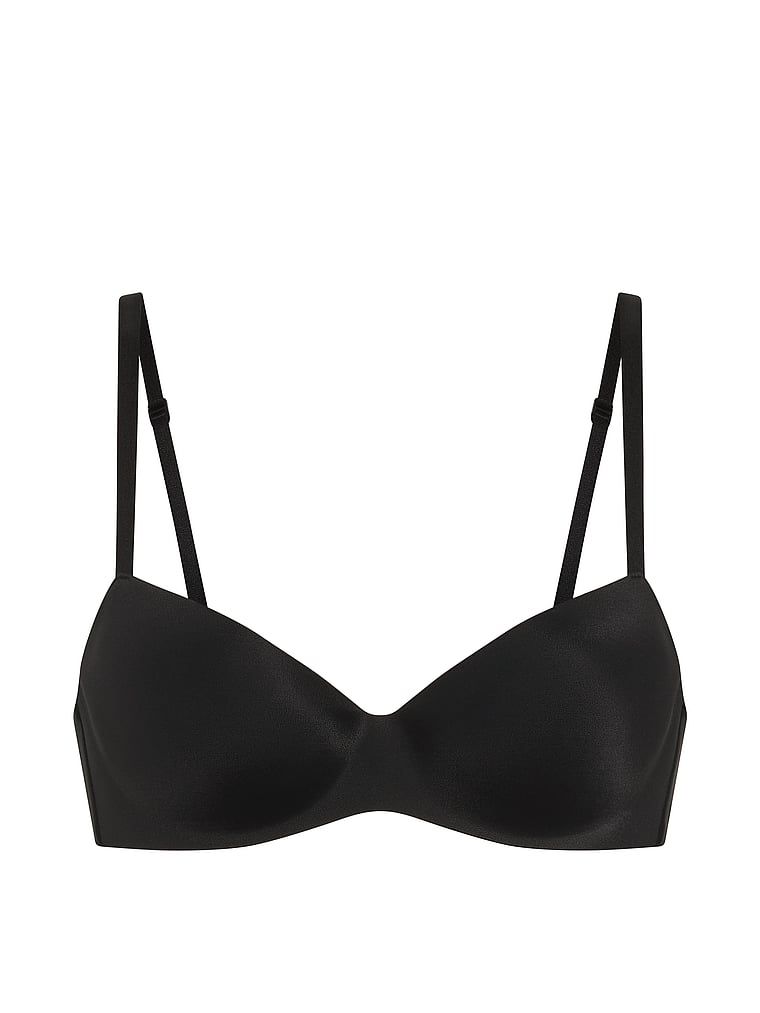 Victoria's Secret, Body by Victoria FlexFactor Lightly Lined Balconette Bra, Black, offModelFront, 4 of 7