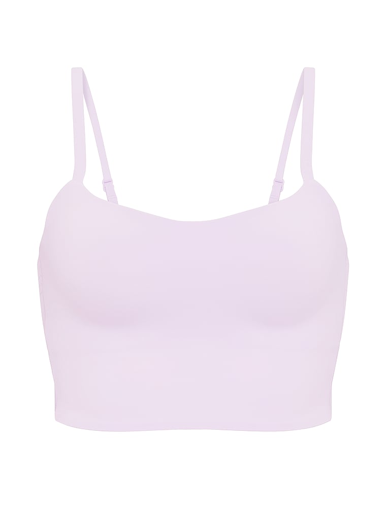 Victoria's Secret, VSX VSX Featherweight™ Light Longline Balconette Sports Bra, Purple Whisper, offModelFront, 4 of 4