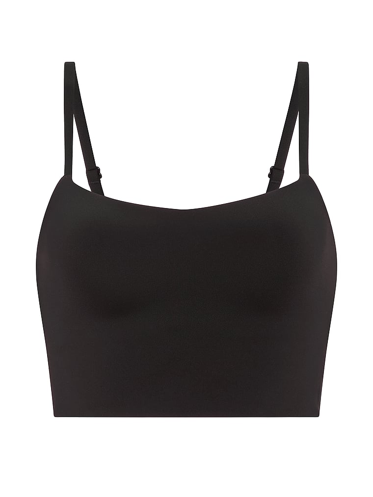 Victoria's Secret, VSX VSX Featherweight™ Light Longline Balconette Sports Bra, Black, offModelFront, 3 of 3