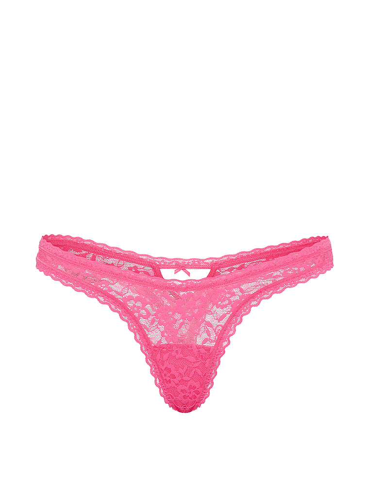 Shimmer Lace Ultra-Mini Scoop Thong Panty