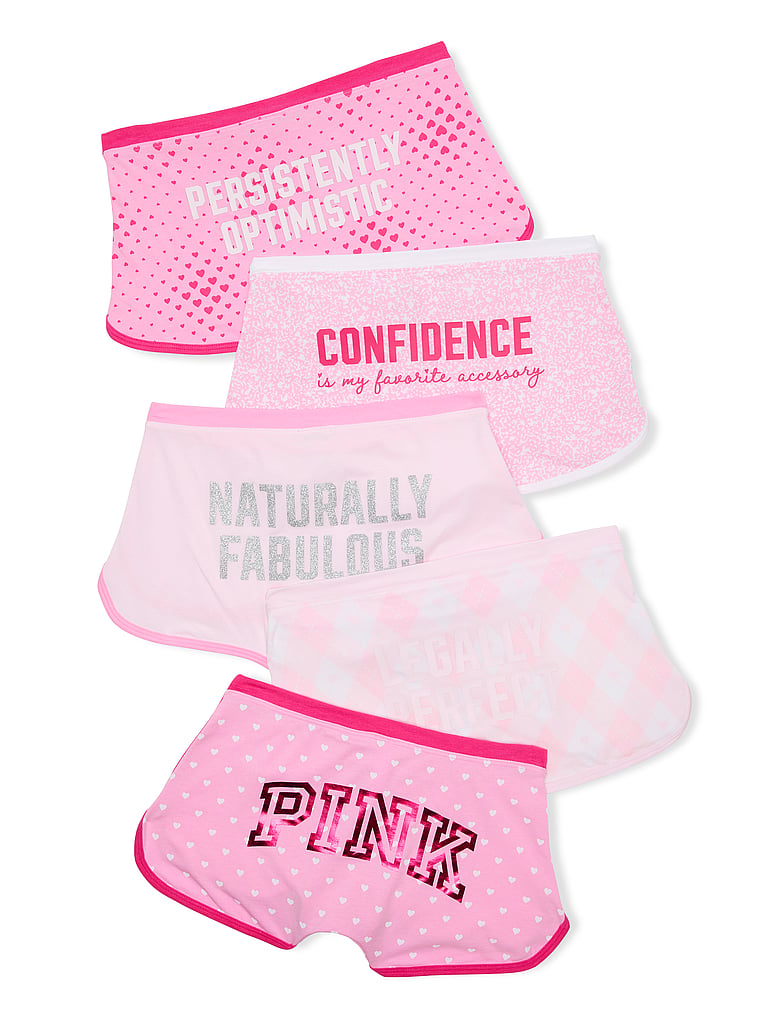 PINK | Elle 5-Pack Cotton Dorm Boyshort Panties