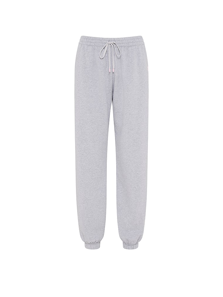 Victoria's Secret, Angel Essentials Iconic Fleece Relaxed Jogger Sweatpant, Medium Heather Grey, offModelFront, 3 of 3