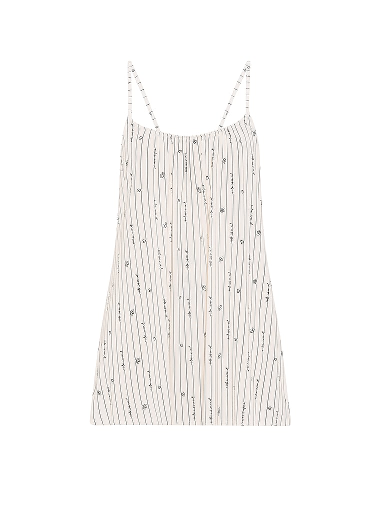 Victoria's Secret, Victoria's Secret SoSoft™ Modal Scoop Slip Dress, Coconut White Heart Stripes, offModelFront, 3 of 3