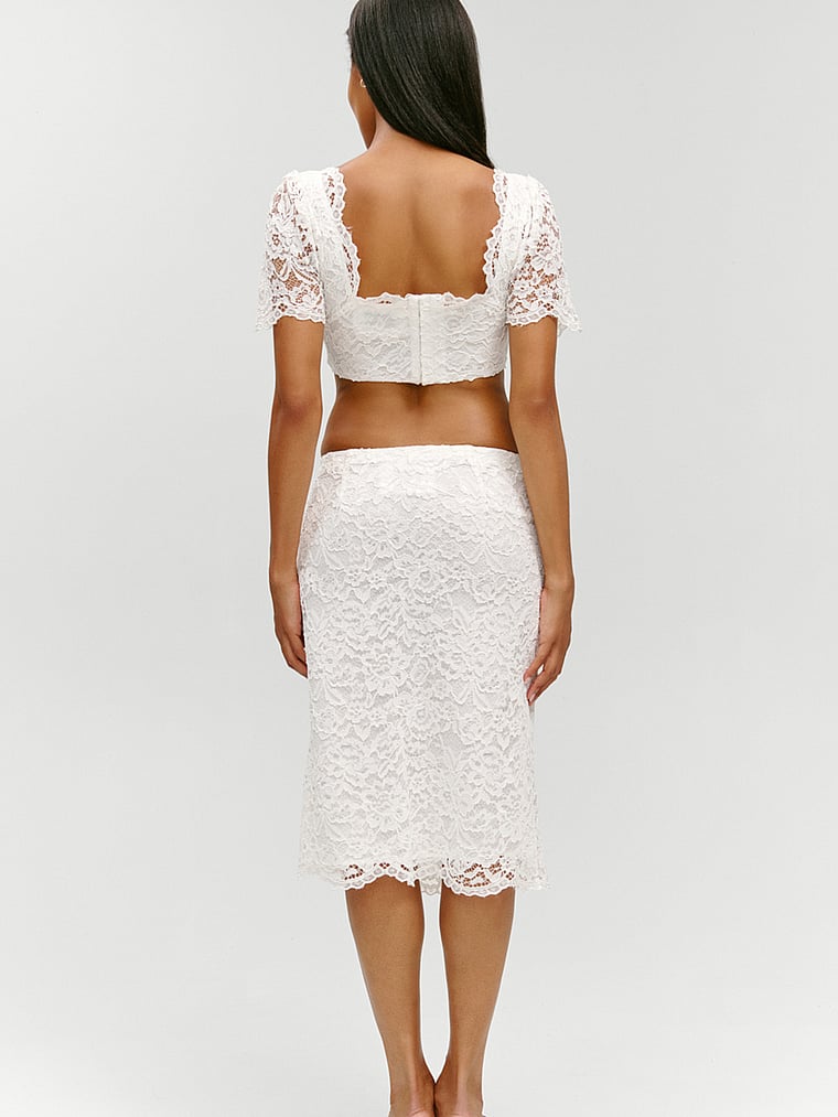 Frankies Bikinis x Paige Lorenze Honeymoon Lace Midi Skirt