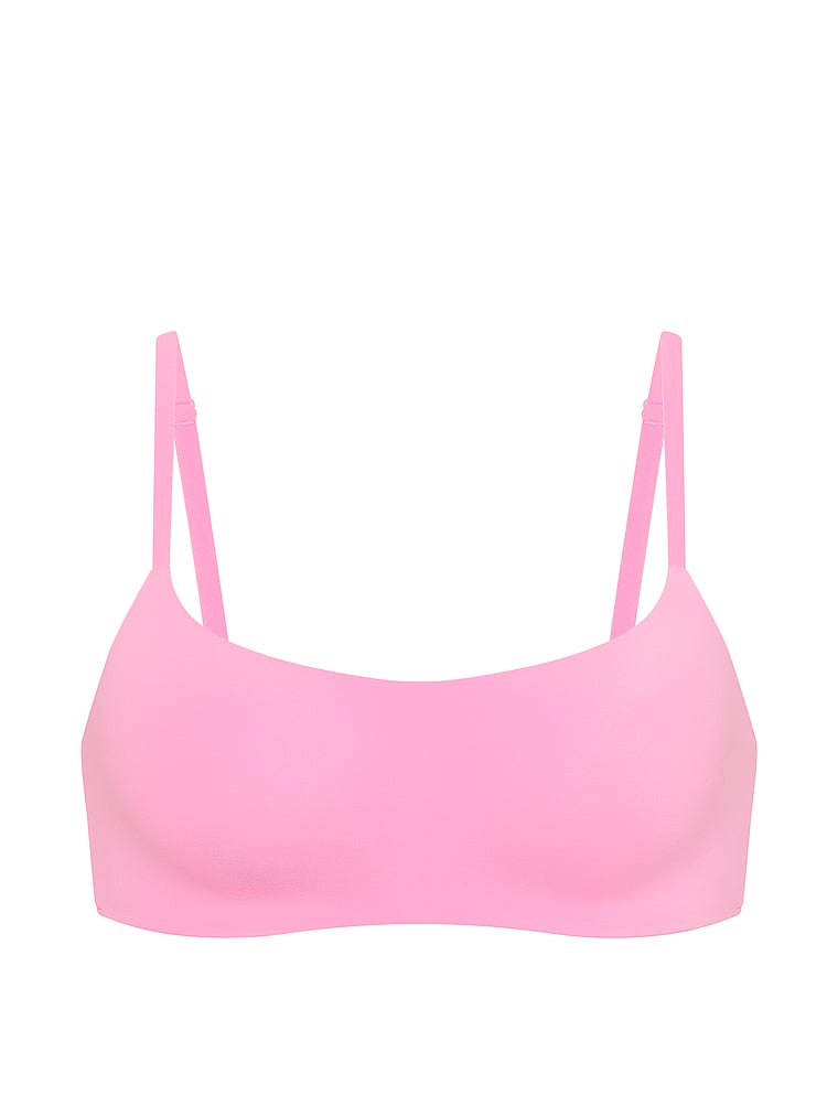 PINK Marshmallow Lightly Lined Wireless Comfy Bra, Pink Lollipop, offModelFront, 4 of 4