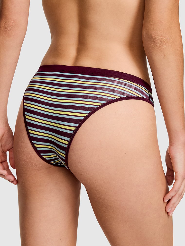 PINK Cotton Lace-Trim Cheeky Panty, Wild Rose, onModelBack, 2 of 3