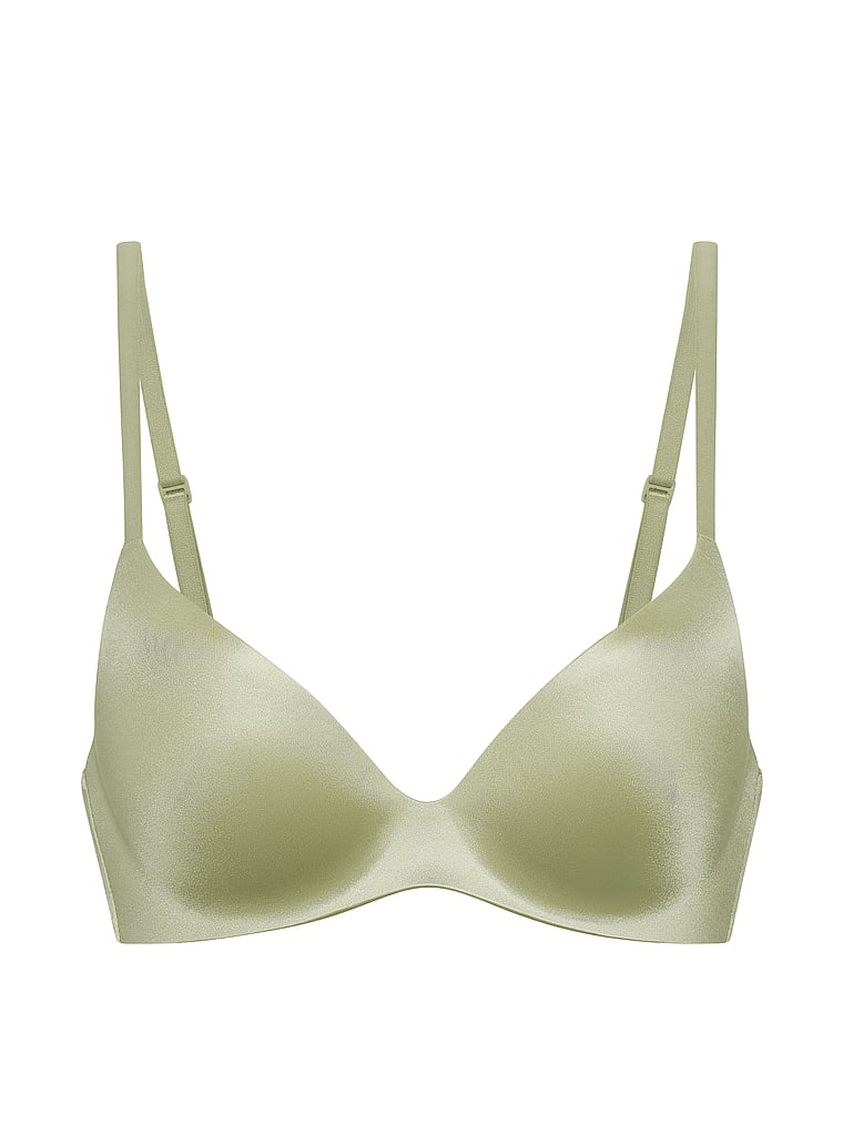 Victoria's Secret, Body by Victoria FlexFactor Lightly Lined Plunge Demi Bra, Fall Sage, offModelFront, 3 of 3
