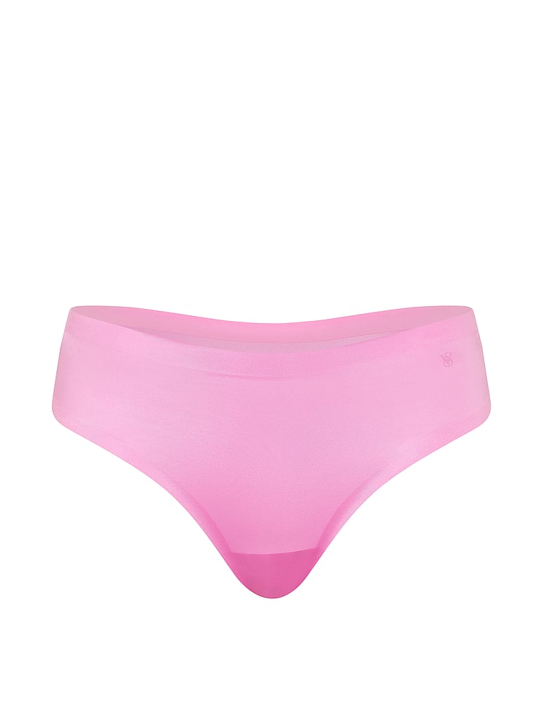 Victoria's Secret, No-Show No-Show Snake Jacquard Mid-Rise Thong Panty, Pink Lilac, offModelFront, 4 of 4