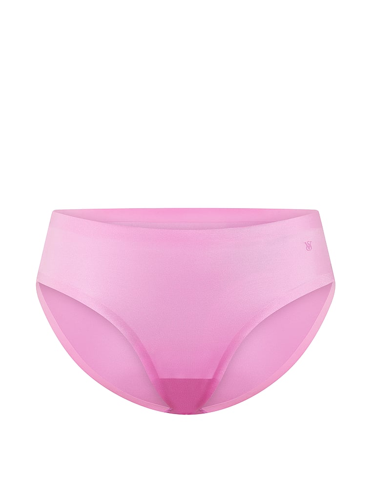 Victoria's Secret, No-Show No-Show High-Shine Mid-Rise Bikini Panty, Pink Lilac, offModelFront, 4 of 4