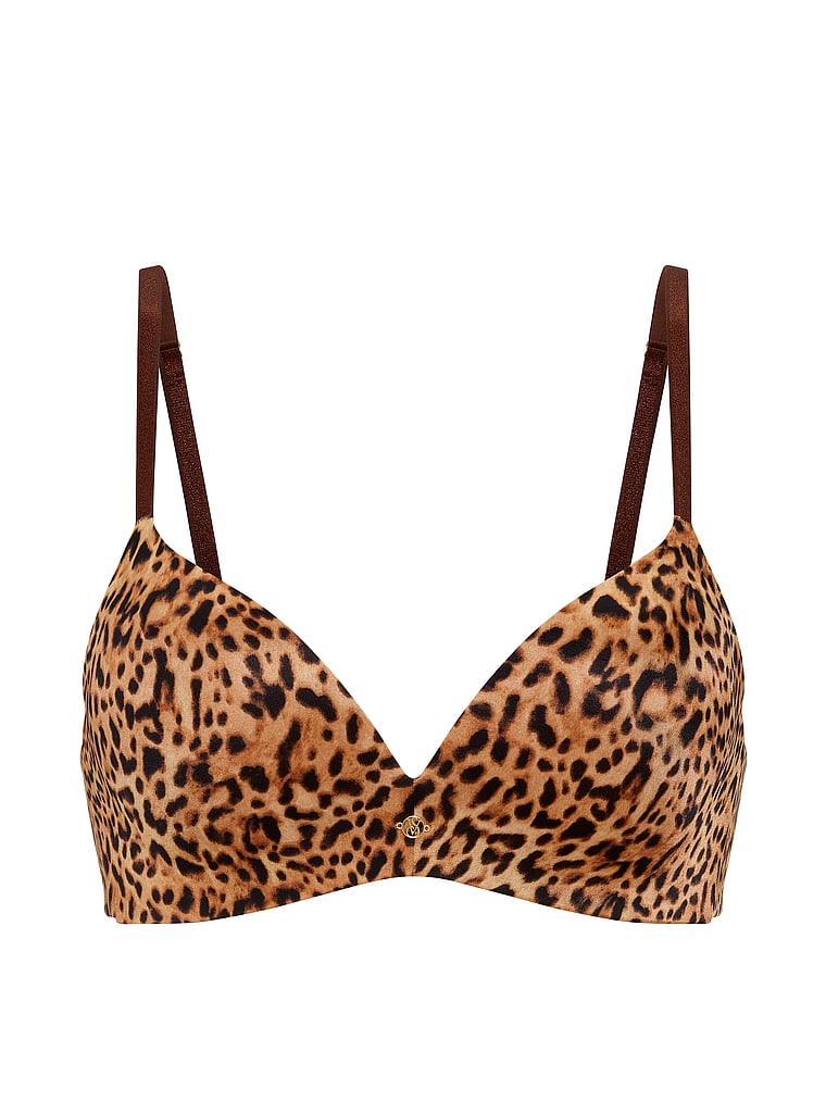 Victoria's Secret, Very Sexy So Obsessed Shine Strap Wireless Push-Up Bra, New Leopard, offModelFront, 3 of 5