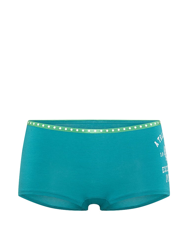 PINK Logo Cotton Boyshort Panty, Cool Off with Univ. Tradition Graphic, offModelFront, 3 of 3