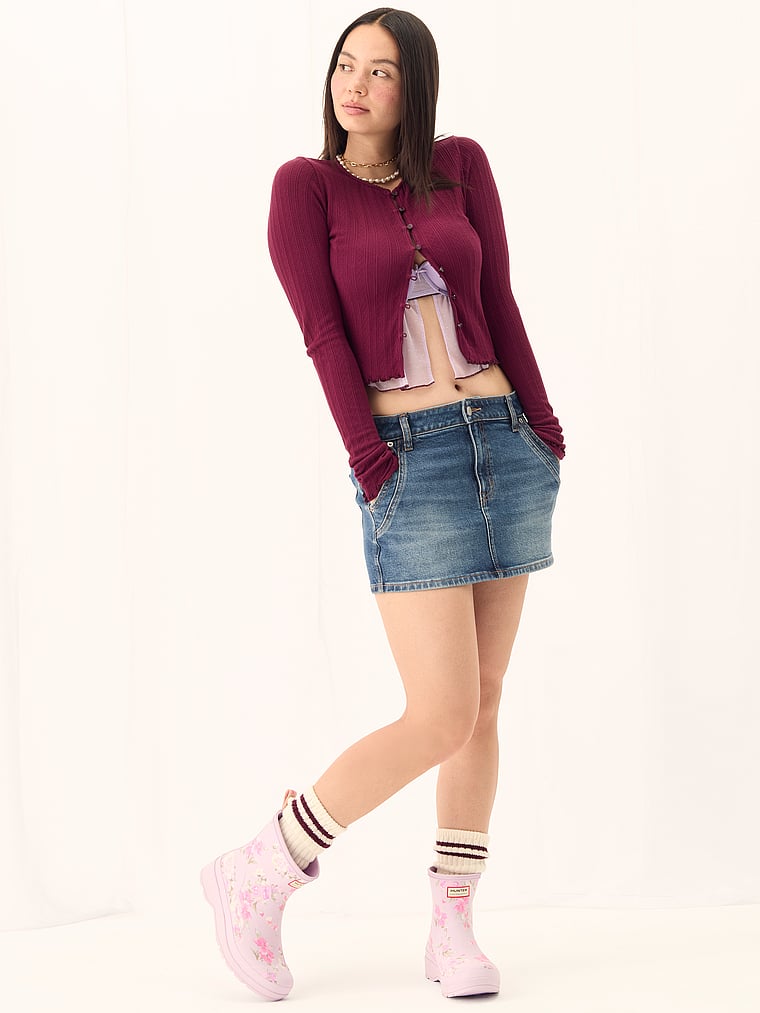 Hunter Hunter x LoveShackFancy Play Short Scoop Boots, Happy Thoughts, onModelFront, 1 of 5