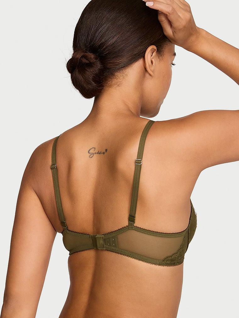 Victoria's Secret, Very Sexy Envy Low-Cut Push-Up Bra, Green Chameleon, onModelBack, 2 of 3 Nisaa is 5'9" or 175cm and wears 34B or Small