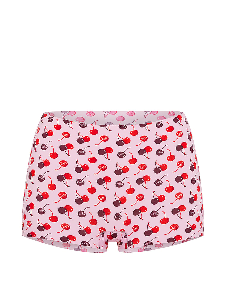 PINK No-Show Cotton Boyshort Panty, Pink Tulip Cherry , offModelFront, 3 of 3