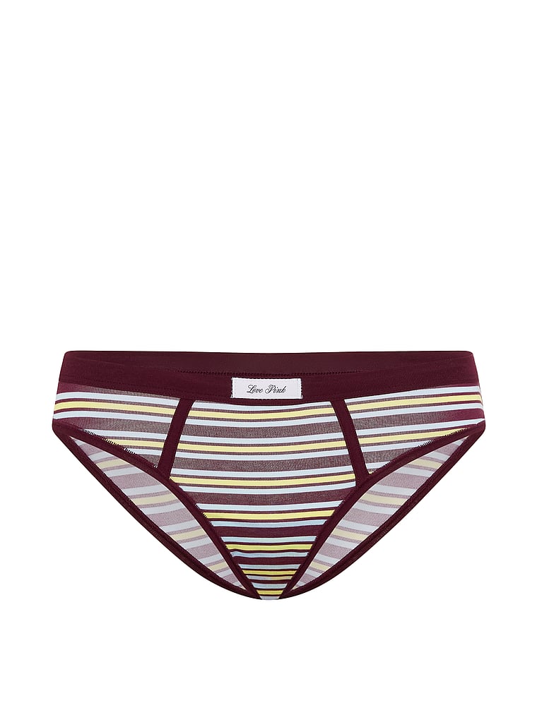PINK Cotton Lace-Trim Cheeky Panty, Wild Rose, offModelFront, 3 of 3