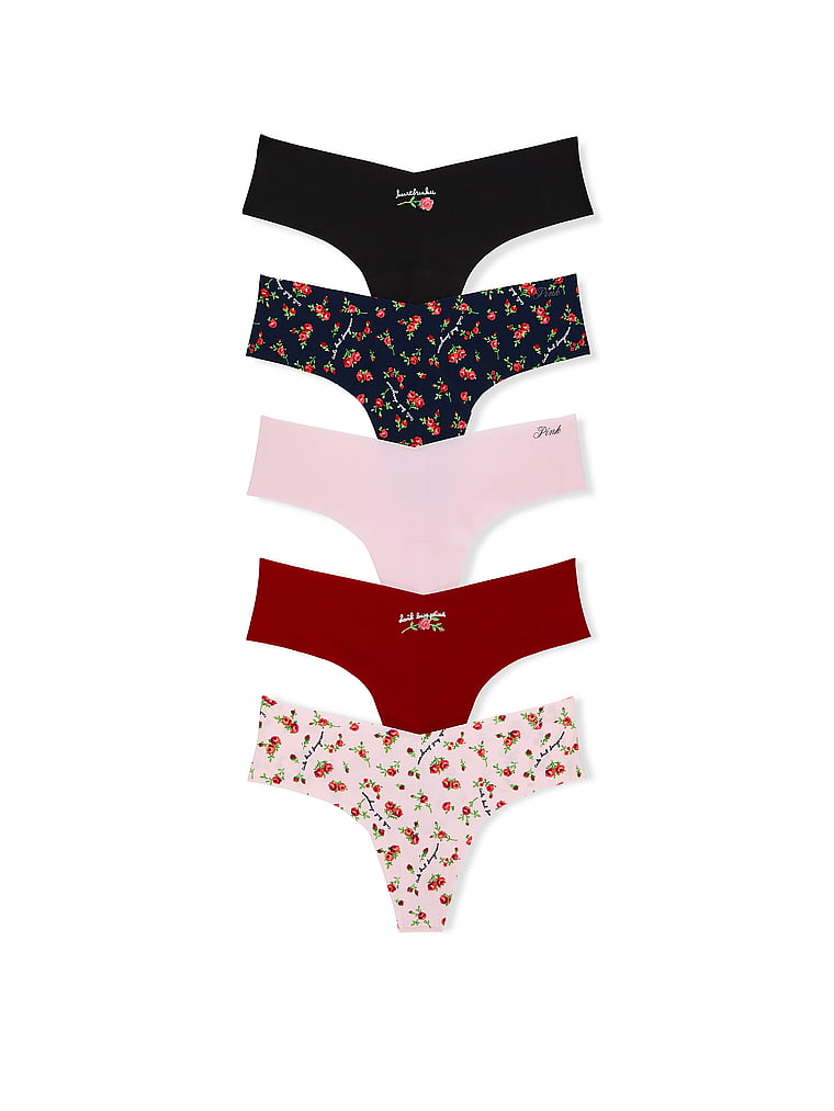 5-Pack No-Show Thong Panties
