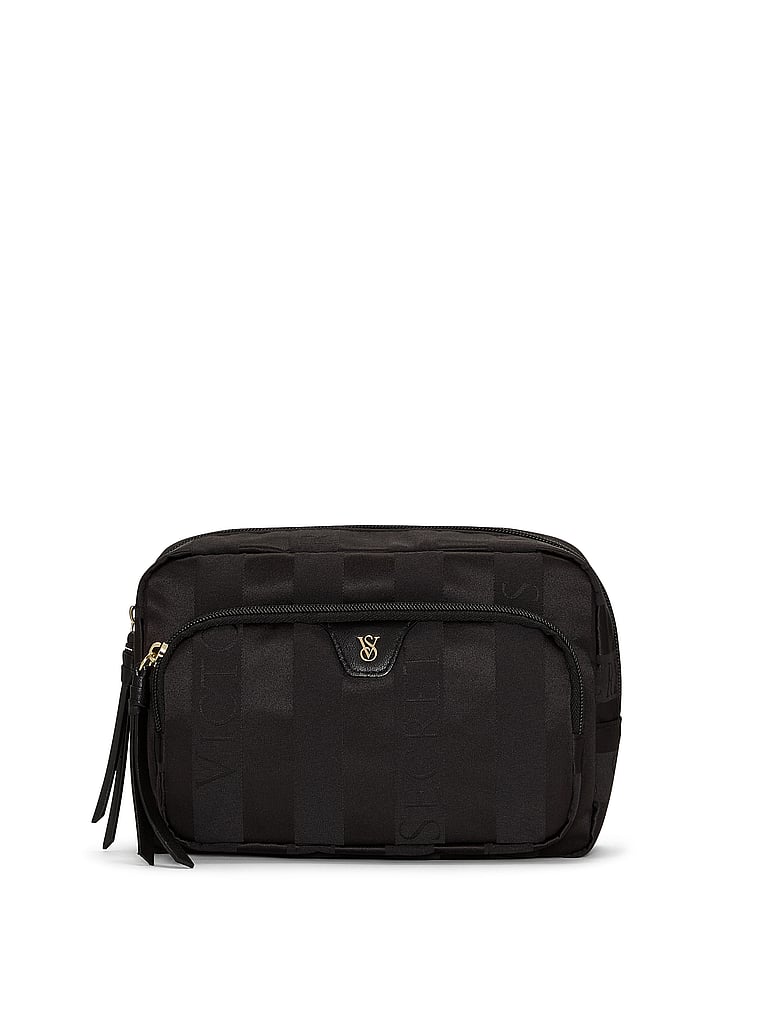 Buy Travel Makeup Pouch, Black Jacquard - Order Cosmetic Cases
