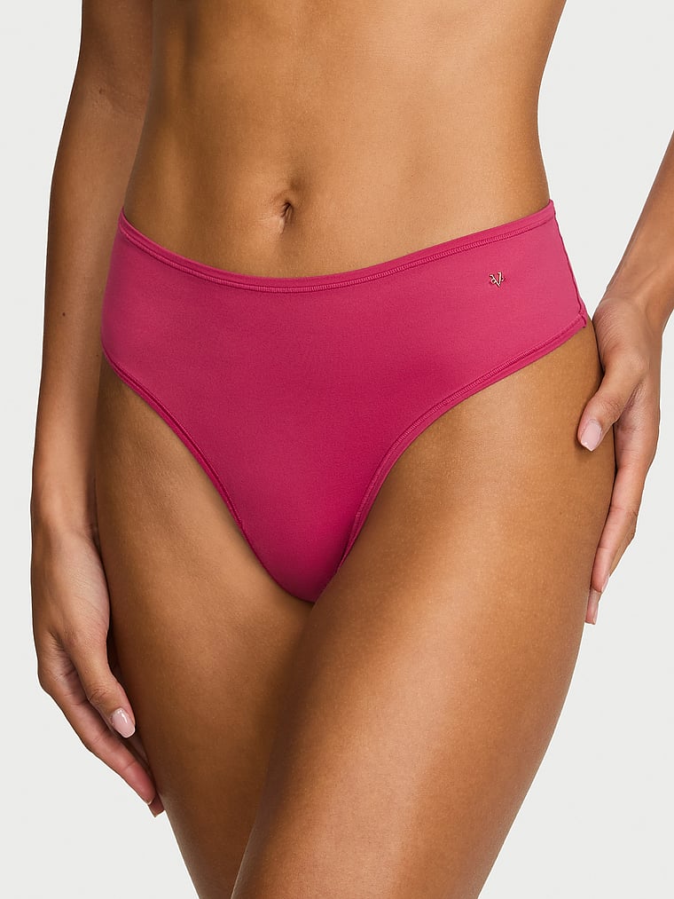 Mid-Rise Thong Panty, Pink Heaven