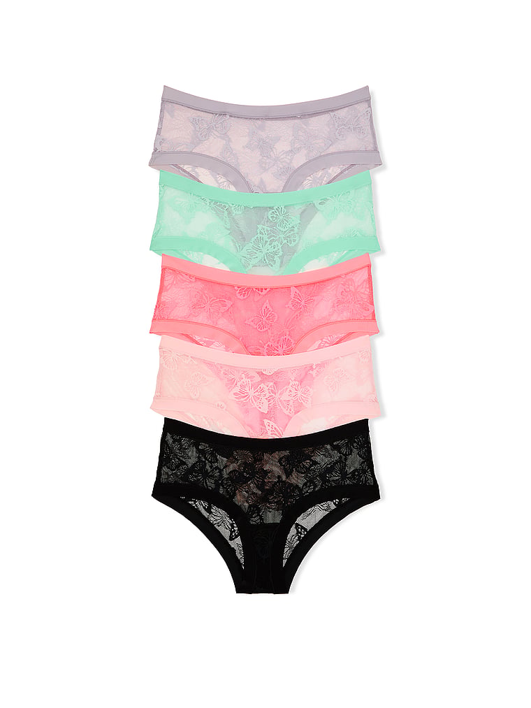 5-Pack No-Show Butterfly Lace Cheeky Panties