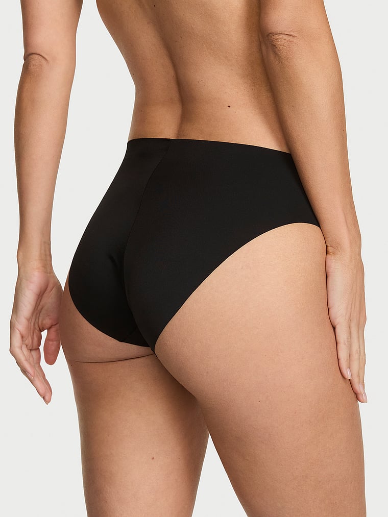 Victoria's Secret, No-Show No-Show High-Shine Mid-Rise Bikini Panty, Black, onModelBack, 2 of 4 Maggie is 5'7" or 170cm and wears Small