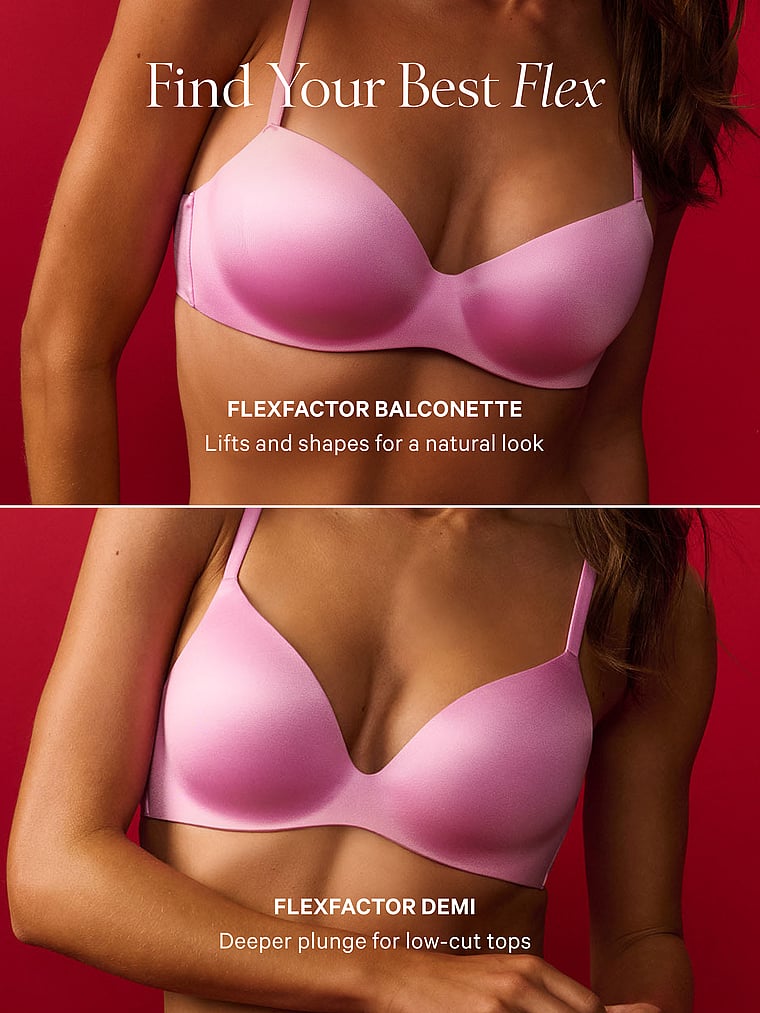 FlexFactor Lightly Lined Plunge Demi Bra