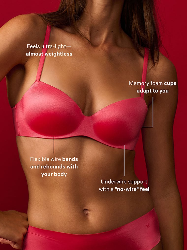 Victoria's Secret, Body by Victoria FlexFactor Lightly Lined Balconette Bra, Black, detail, 6 of 7