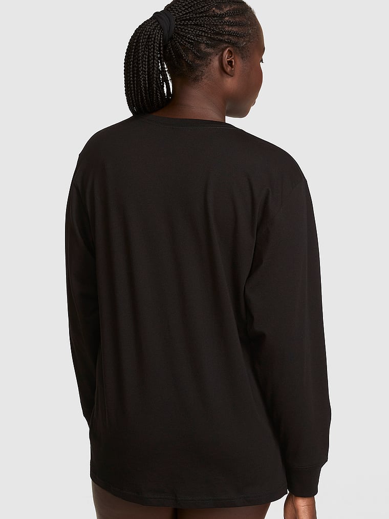 PINK Campus Cotton™ Long-Sleeve Tee, onModelBack, 2 of 4