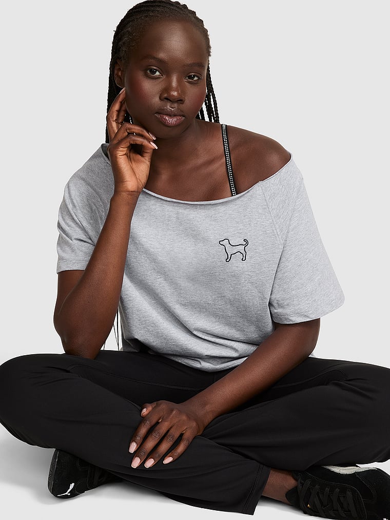 Campus Cotton™ Off-The-Shoulder Boxy Tee