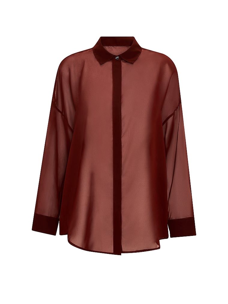Chiffon Button-Front Shirt