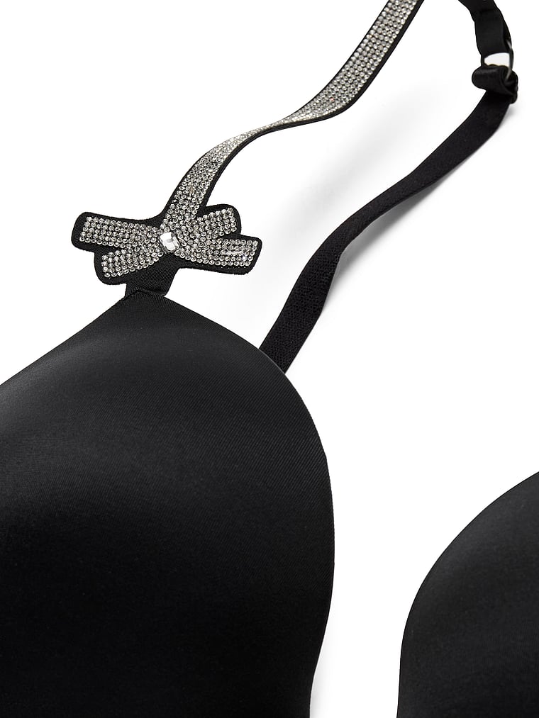Victoria's Secret, Very Sexy Shine Bow Push-Up Corset Top, Black, detail, 4 of 4