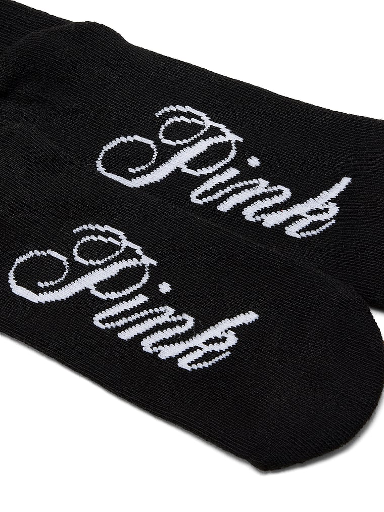 PINK 1-Pack Quarter Socks, Black, offModelBack, 2 of 2