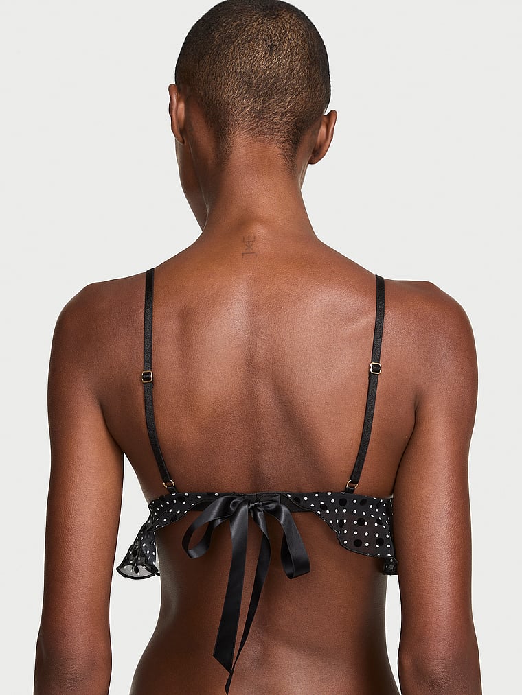 Victoria's Secret, Victoria's Secret Tease Dot Ruffle Triangle Bralette, onModelBack, 2 of 3