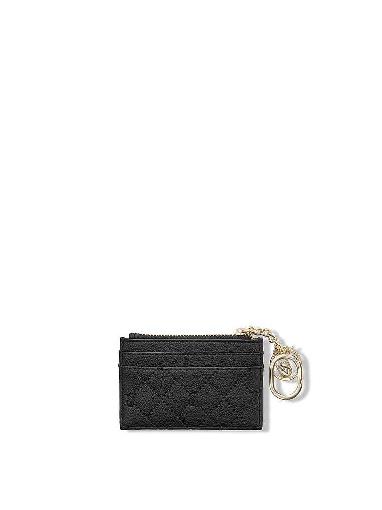 Victoria's Secret, Victoria's Secret Classic Card Case Keychain, Black Debossed, onModelBack, 2 of 3