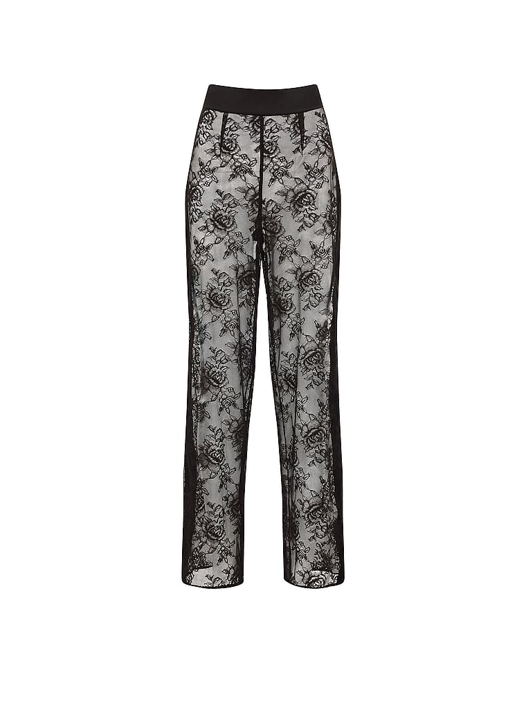 Rose Lace Wide-Leg Pant