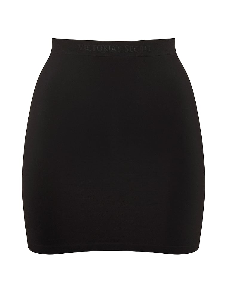 Victoria's Secret, Victoria's Secret Smooth Seamless Mini Skirt, Black, offModelFront, 3 of 3