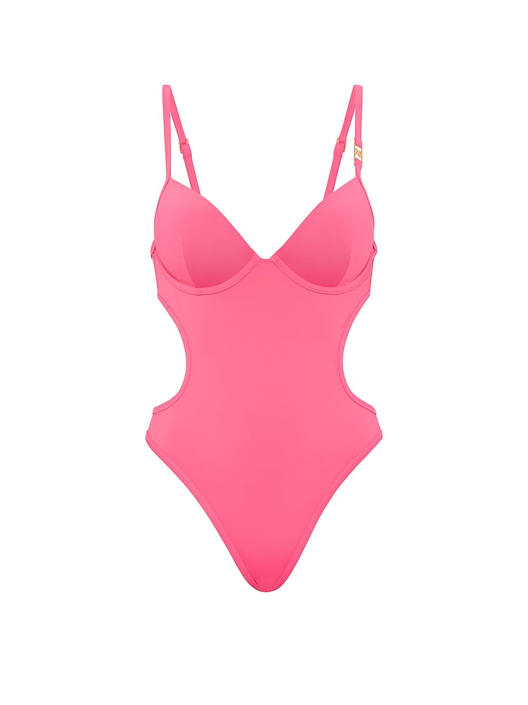 Victoria's Secret, Victoria's Secret Swim Very Sexy Push-Up Monokini One-Piece Swimsuit, Bombshell Pink, offModelFront, 4 of 4