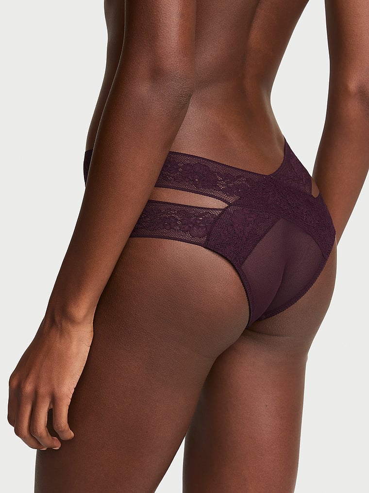 Victoria's Secret, Very Sexy Strappy-Back High-Leg Cheeky Panty, Black, onModelBack, 2 of 3