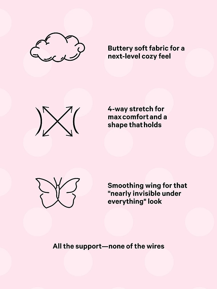 PINK Marshmallow Push-Up Wireless Comfy Bra, Pink Lollipop, alternate, 4 of 5