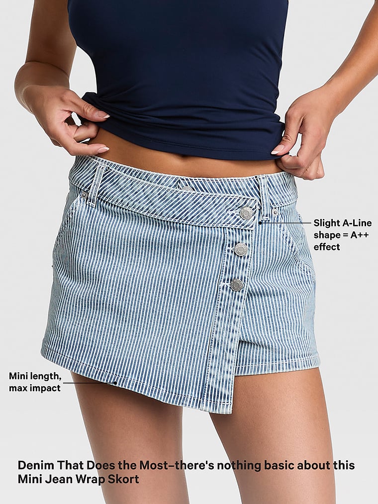 Mini Jean Wrap Skort
