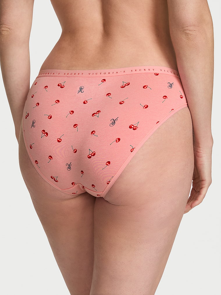 Victoria's Secret, Victoria's Secret Stretch Cotton Halloween Bikini Panty, Bloom Pink Cherries, onModelBack, 2 of 3