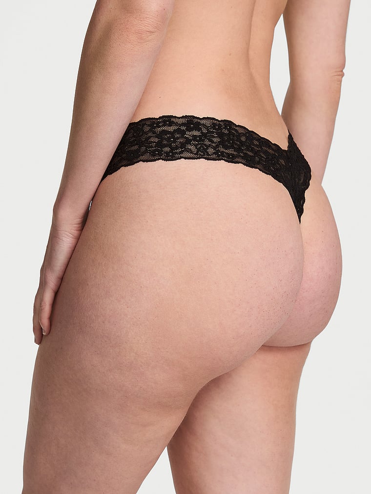 Lace Side Lace-Up Thong Panty