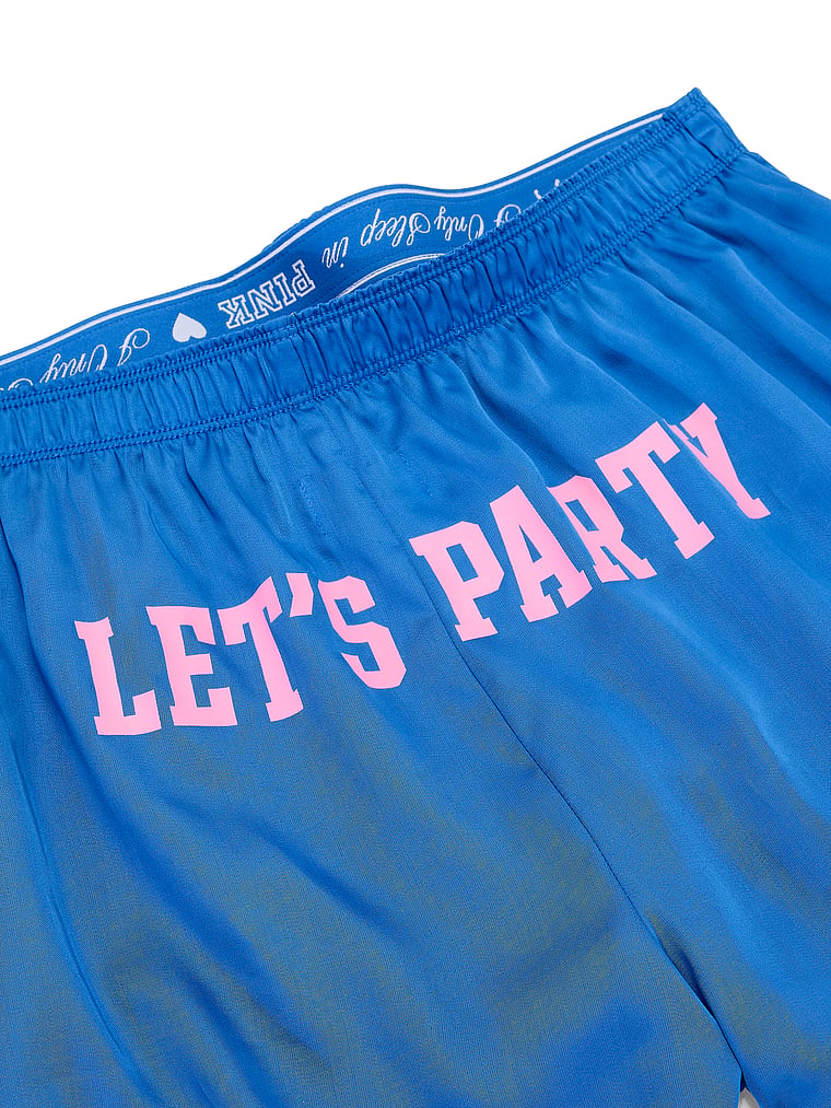 PINK Silky Sleep Boxy Pajama Shorts, onModelFront, 3 of 4