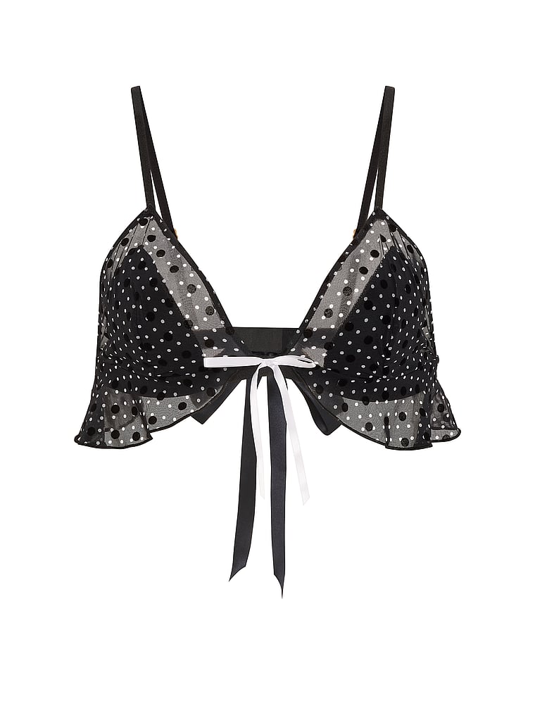 Victoria's Secret, Victoria's Secret Tease Dot Ruffle Triangle Bralette, offModelFront, 3 of 3